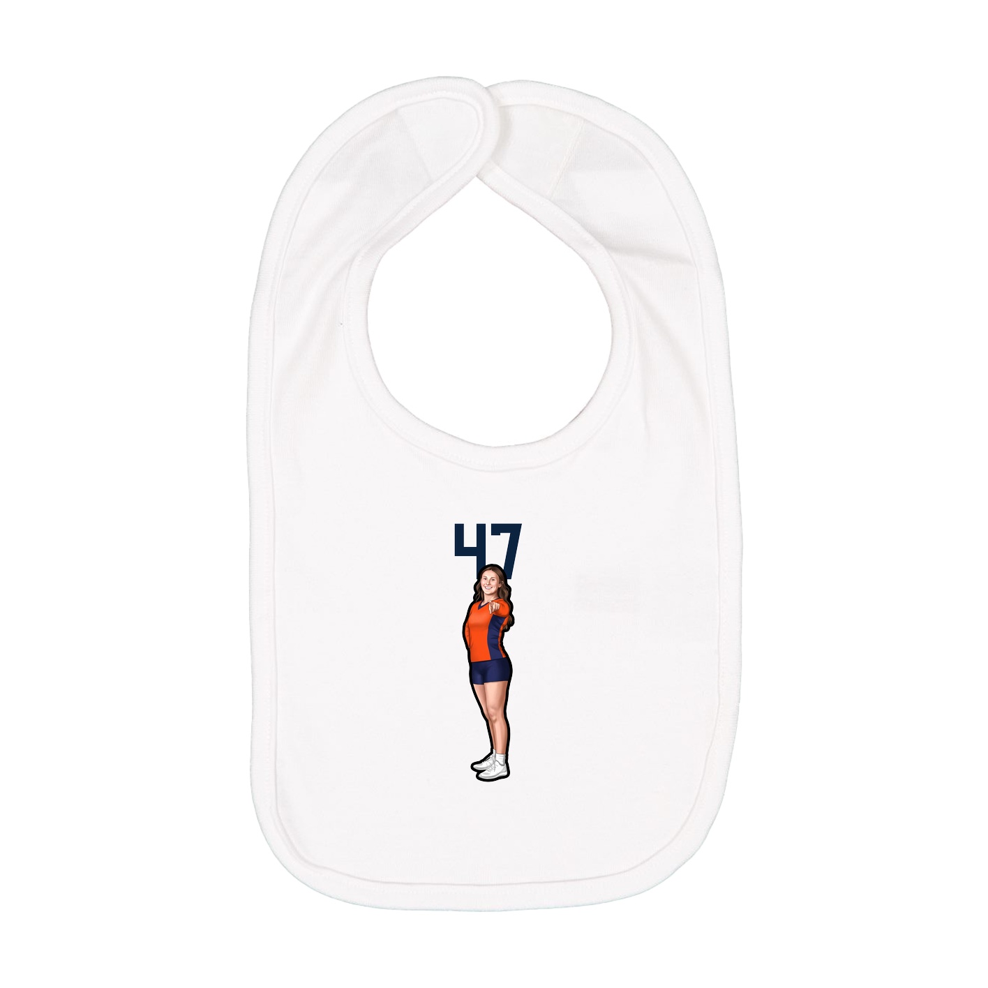 Infant Bib — Number Top in White
