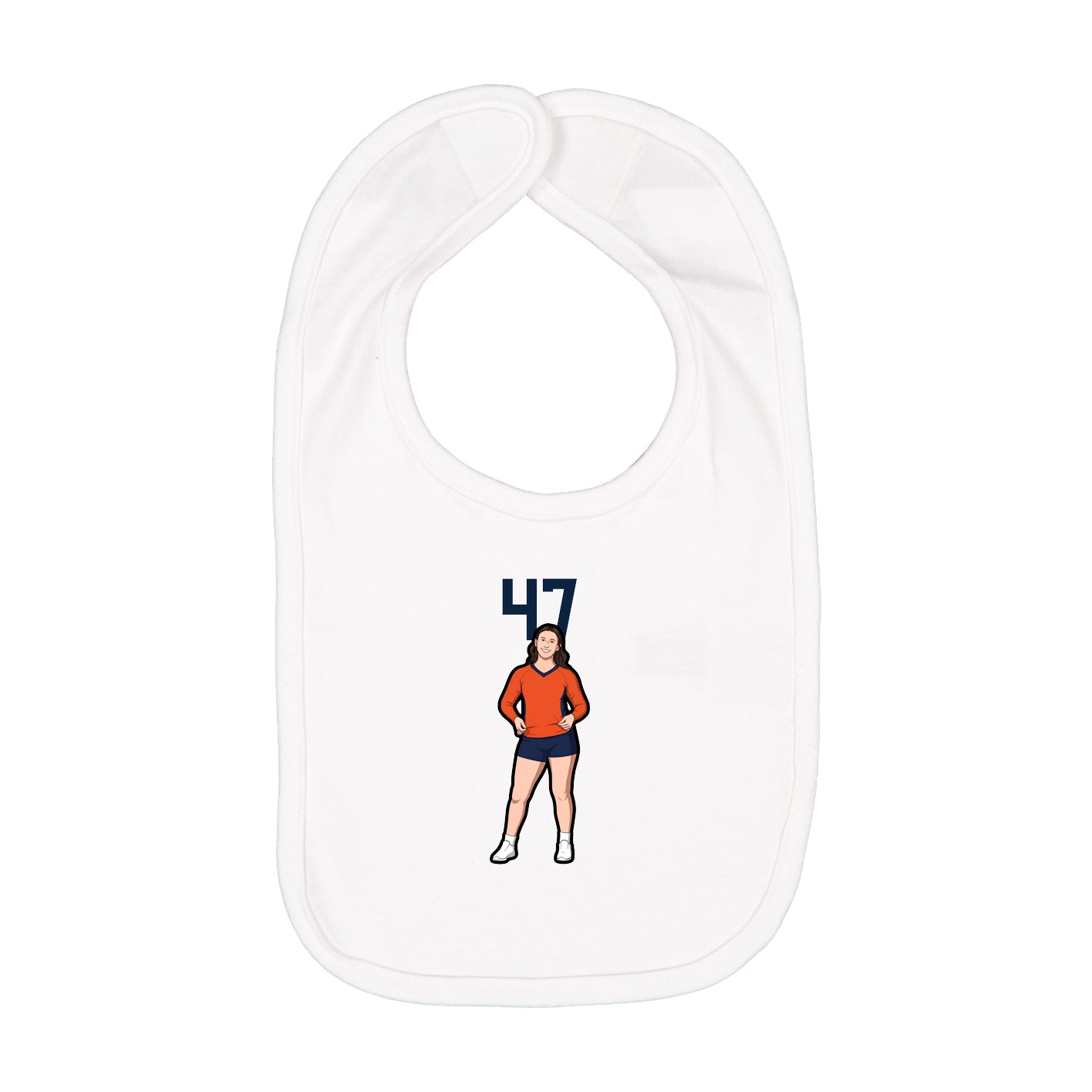 Infant Bib — Number Top in White