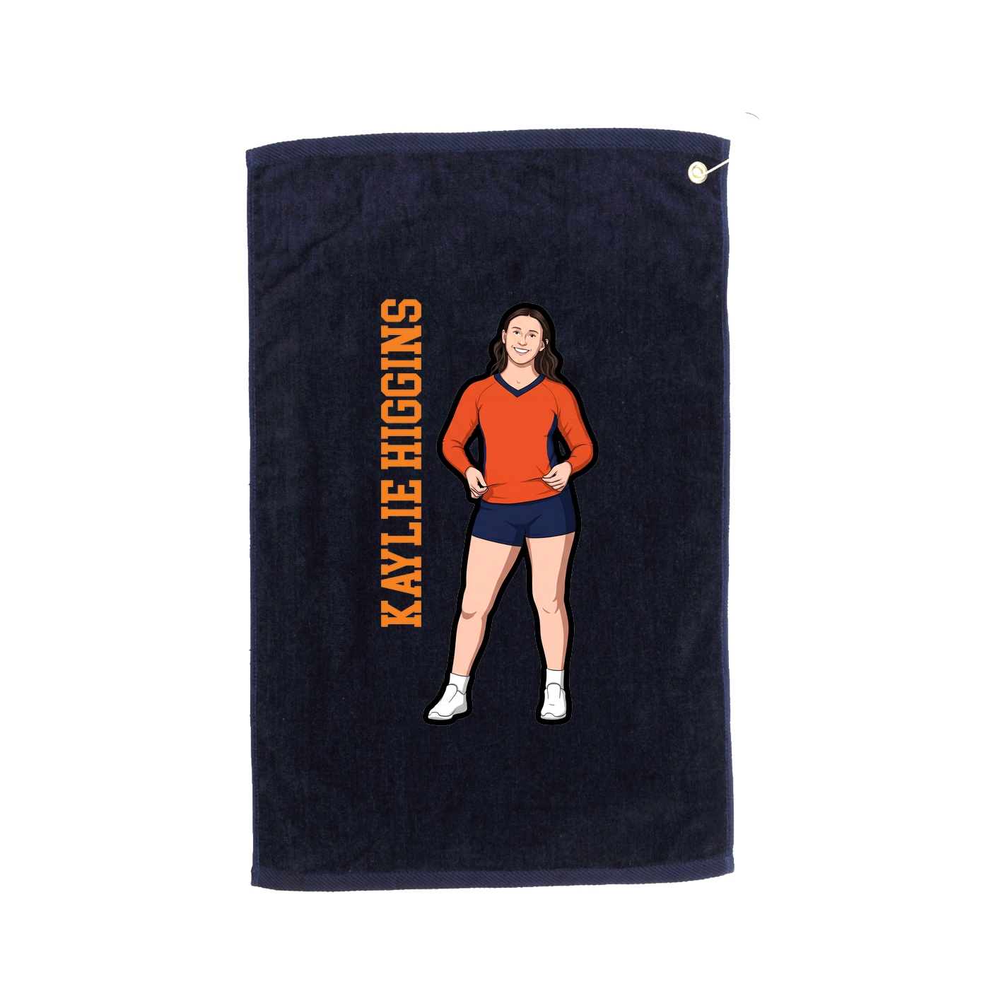 Golf Towel — Name Vertical in Navy
