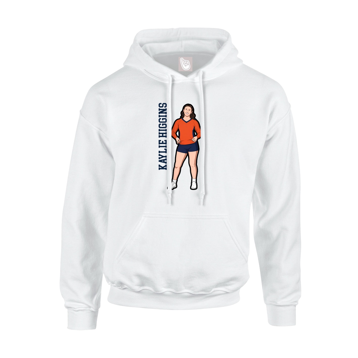 Youth Hoodie — Name Vertical in White