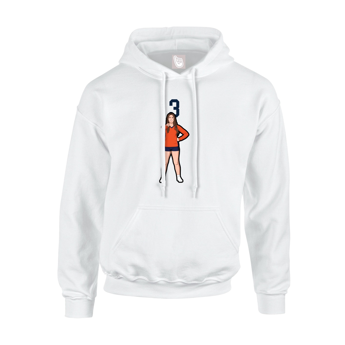 Hoodie — Number Top in White