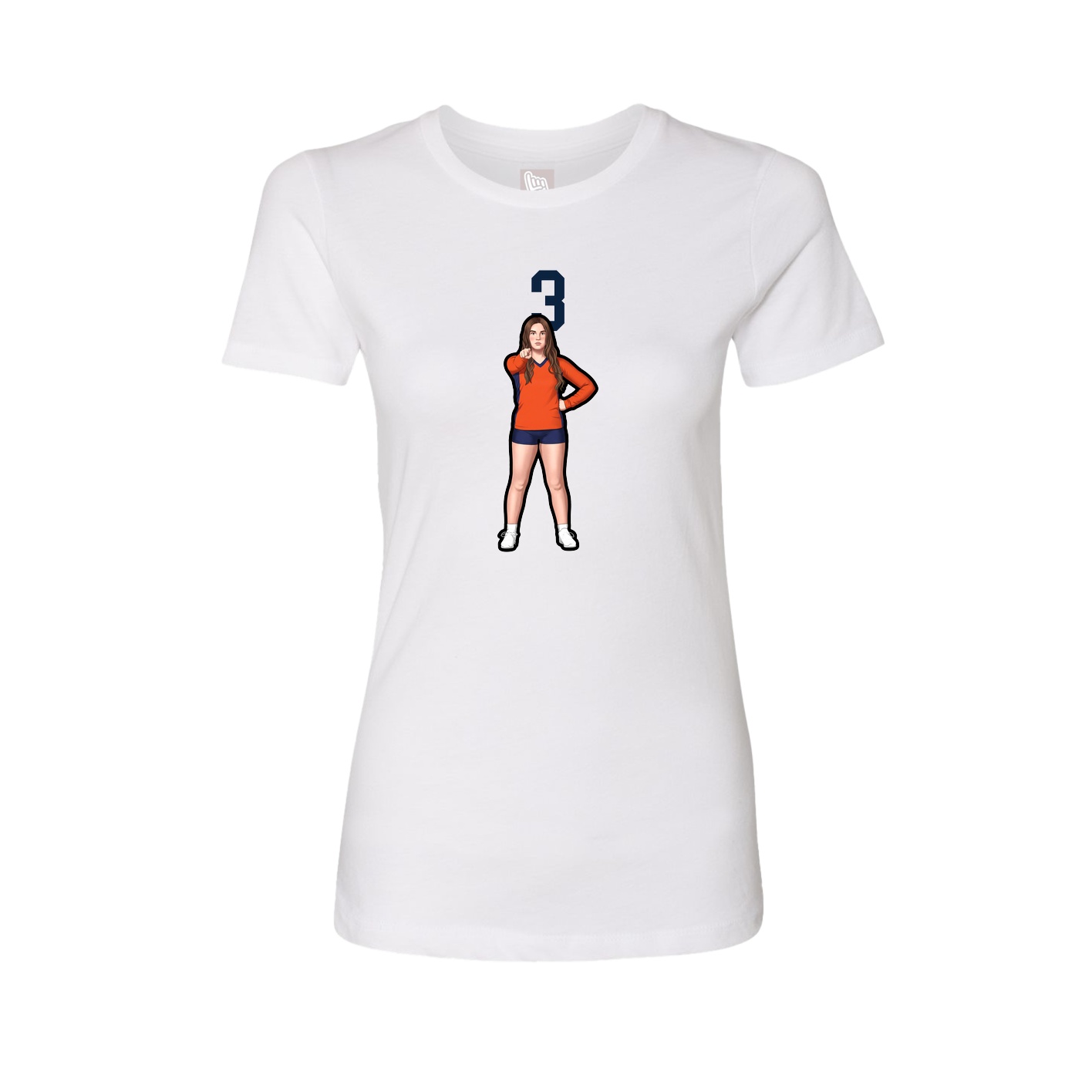 Fitted Women's Tee — Number Top in White