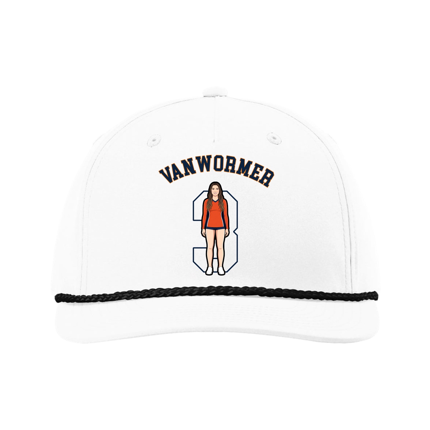Five-Panel Classic Rope Cap — Shirsey Arch in White