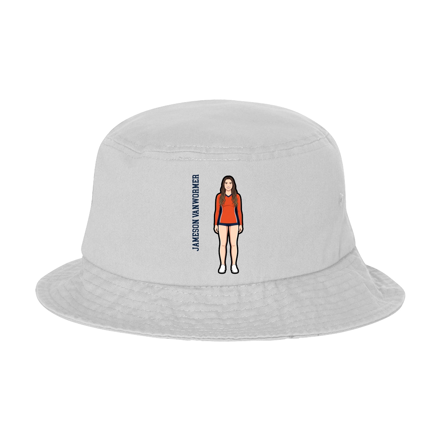Bucket Cap — Name Vertical in White