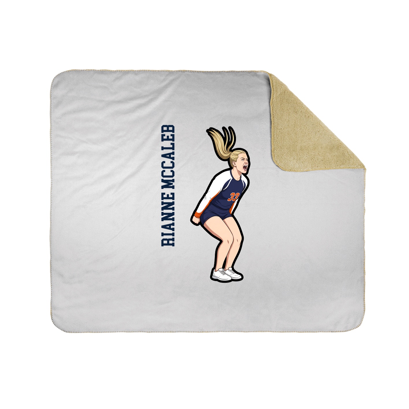 Throw Blanket — Name Vertical in White