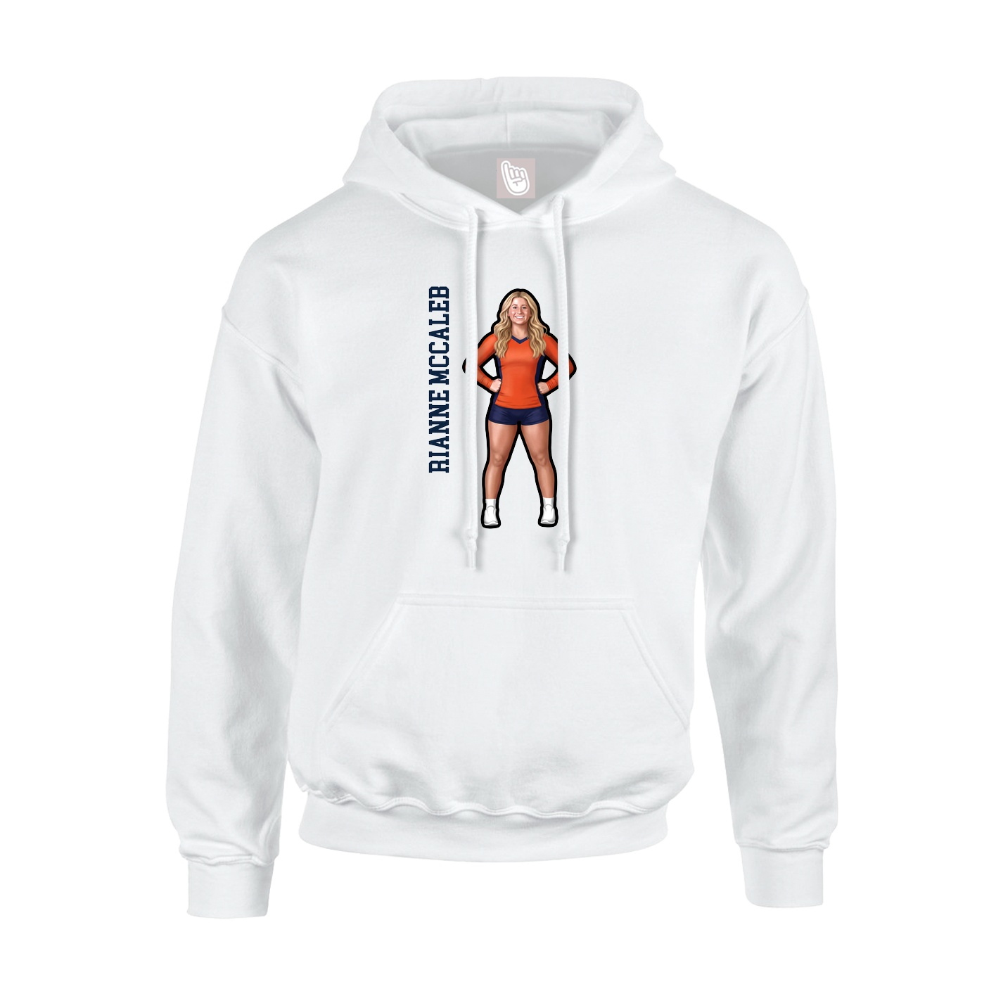 Hoodie — Name Vertical in White