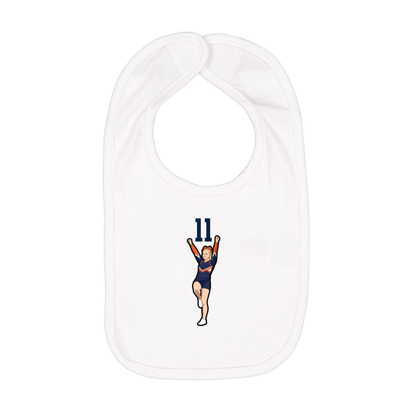 Infant Bib — Number Top in White