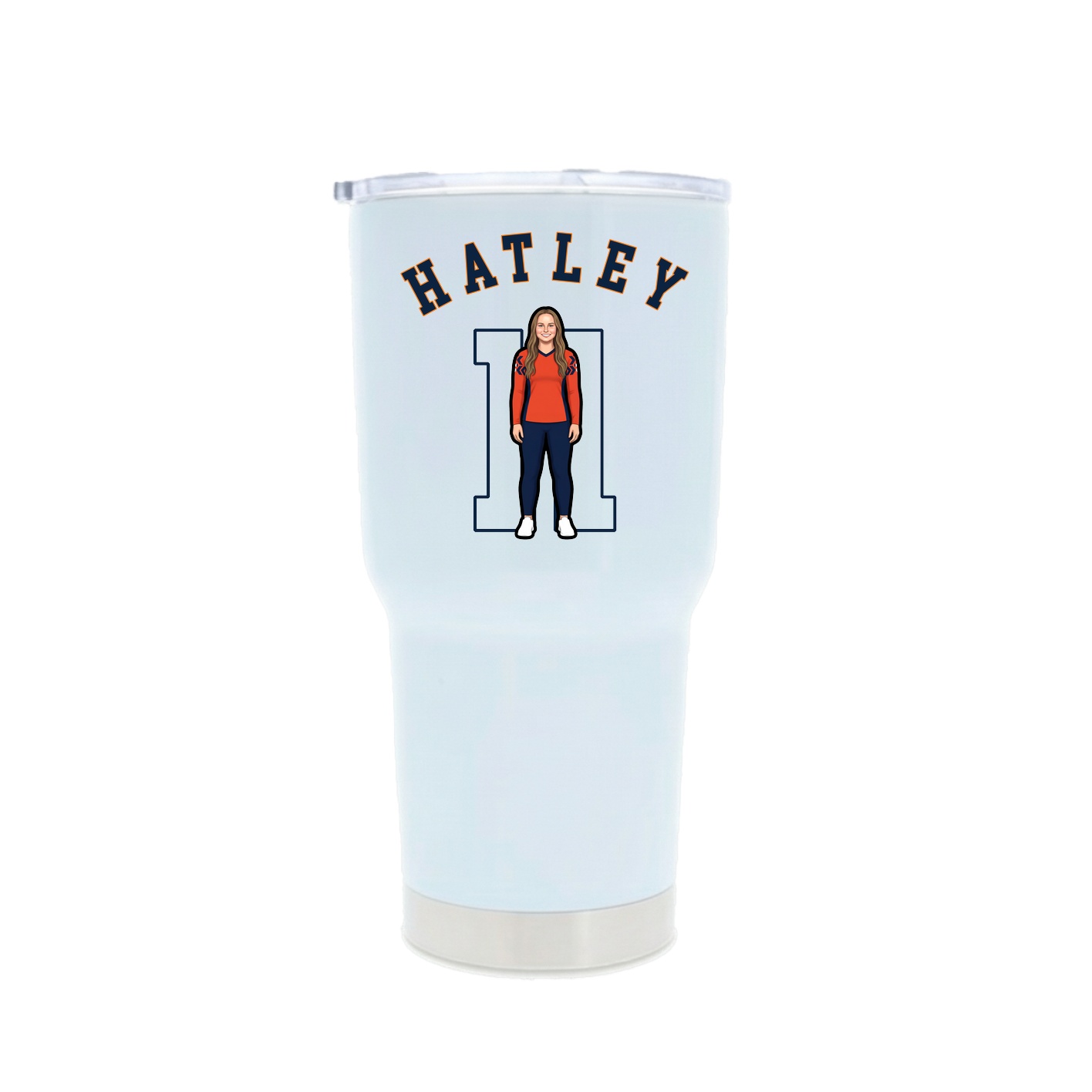 30oz Stainless Steel Tumbler — Shirsey Arch in White
