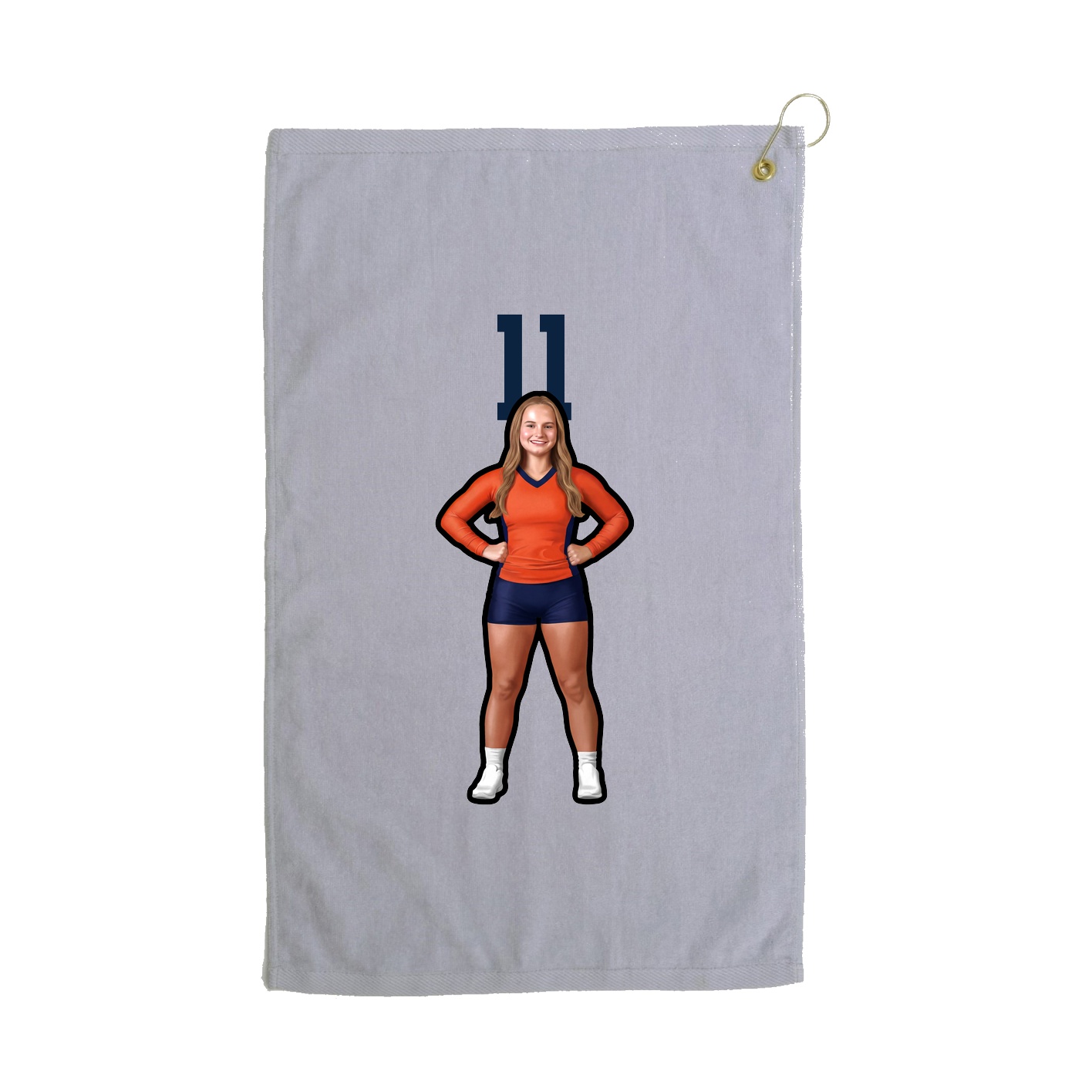 Golf Towel — Number Top in Grey