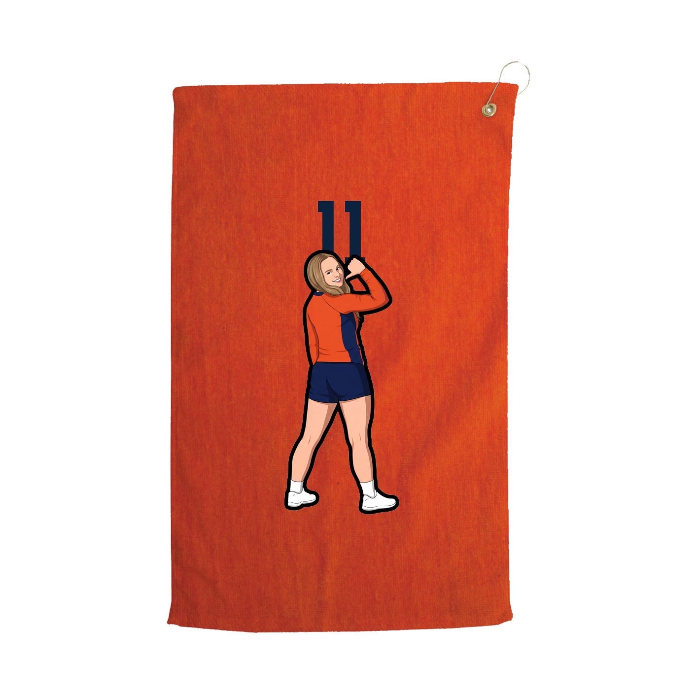 Golf Towel — Number Top in Orange