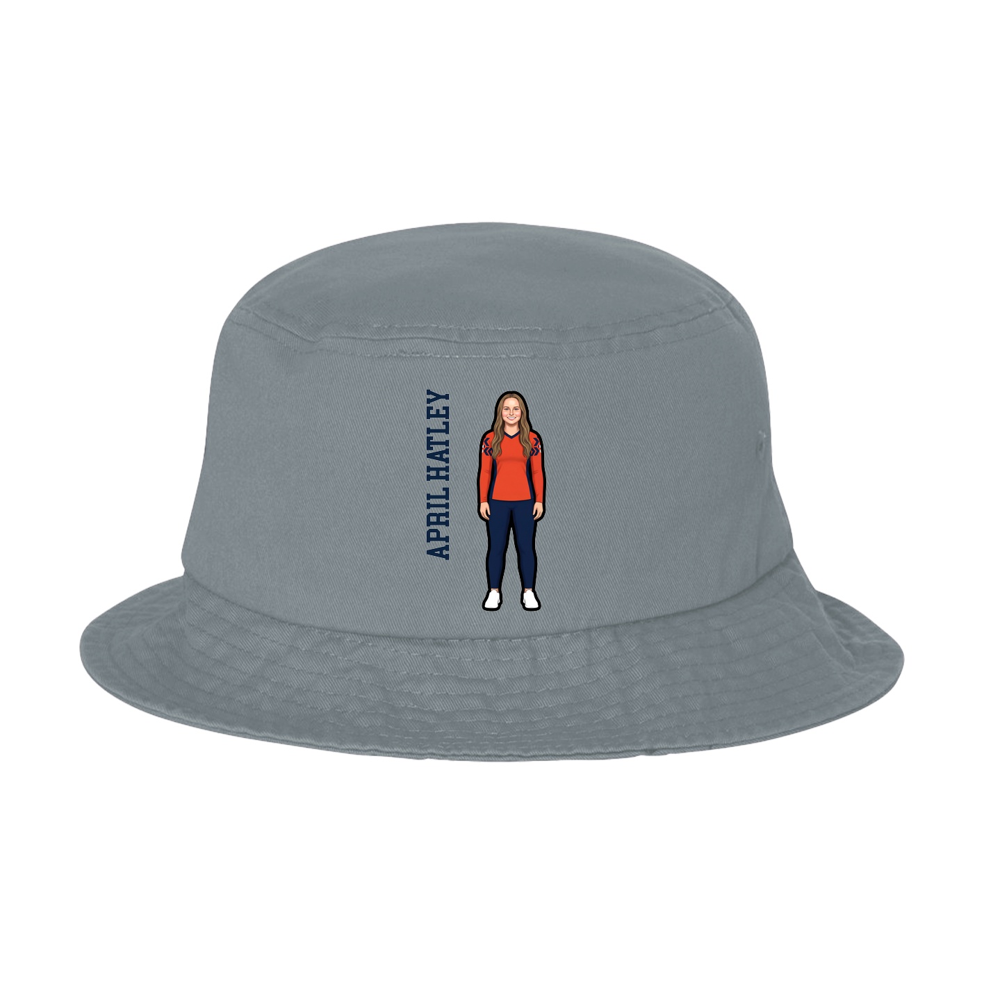 Bucket Cap — Name Vertical in Grey