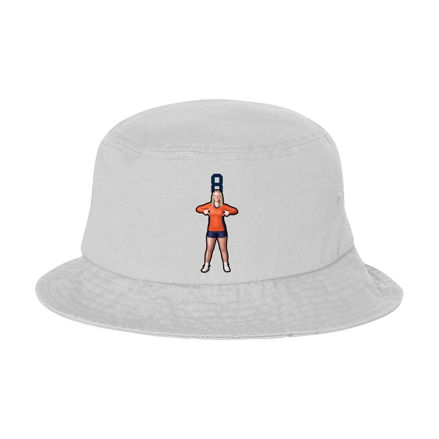 Bucket Cap — Number Top in White
