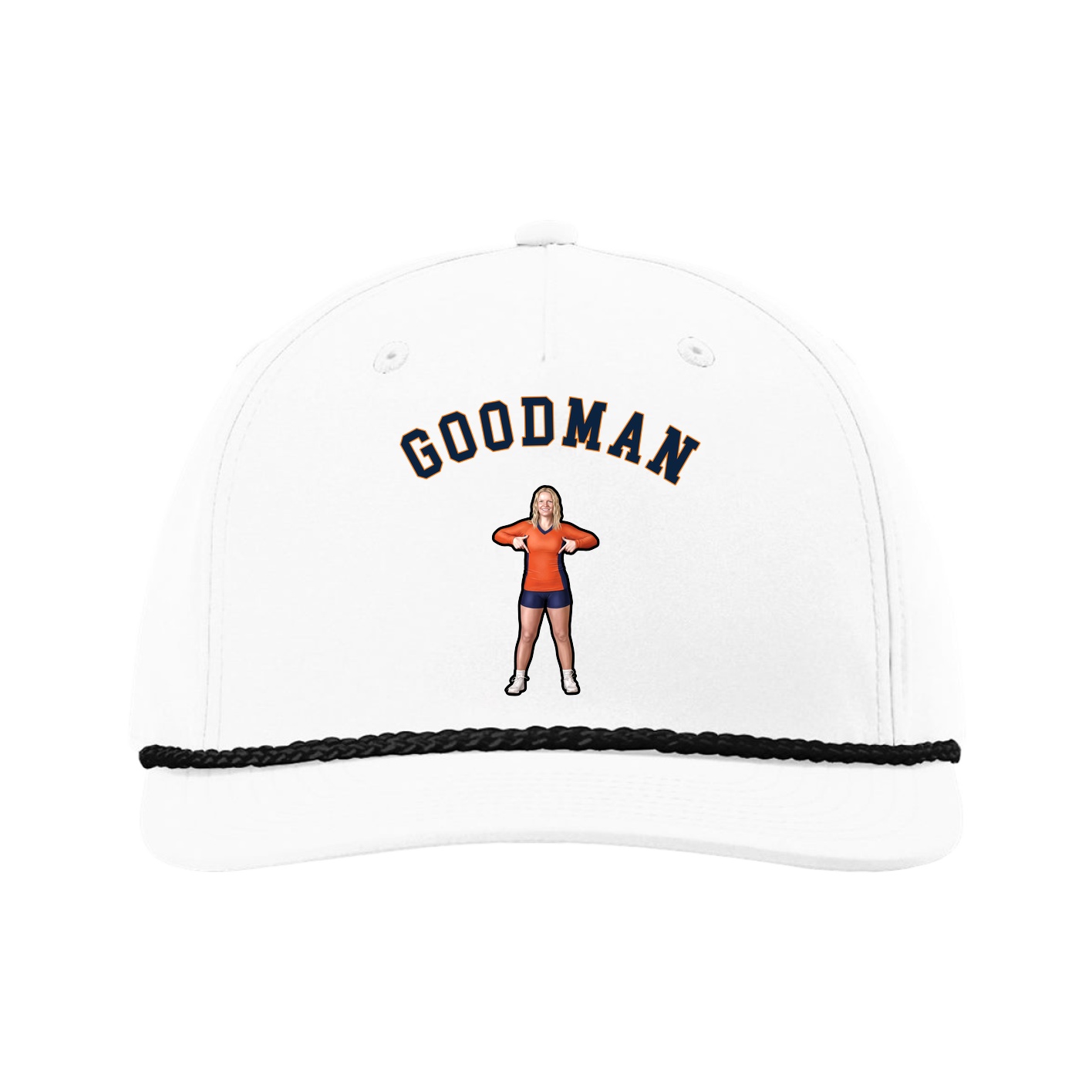 Five-Panel Classic Rope Cap — Shirsey Arch in White