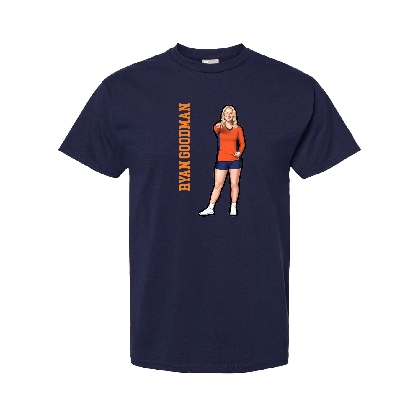 Tee — Name Vertical in Navy