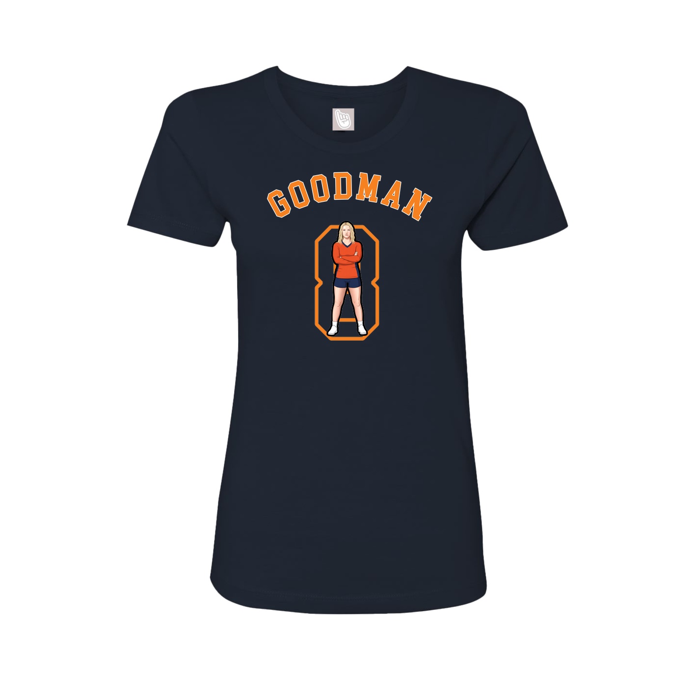 Fitted Women's Tee — Shirsey Arch in Navy