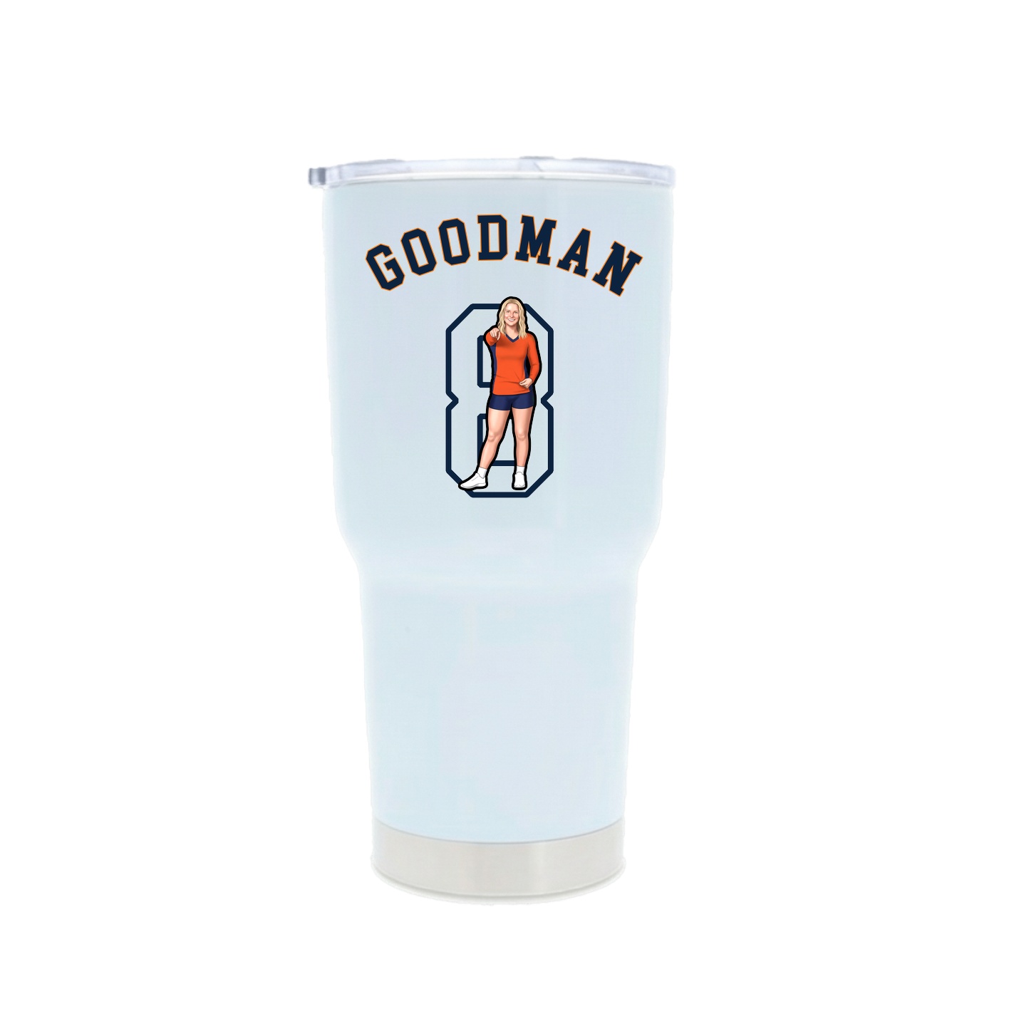 30oz Stainless Steel Tumbler — Shirsey Arch in White