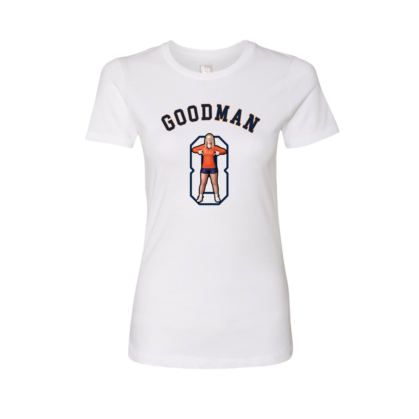 Fitted Women's Tee — Shirsey Arch in White