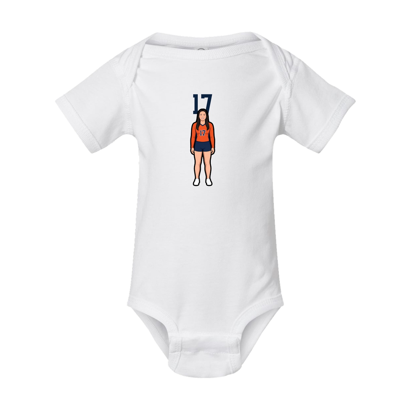 Baby Onesie — Number Top in White