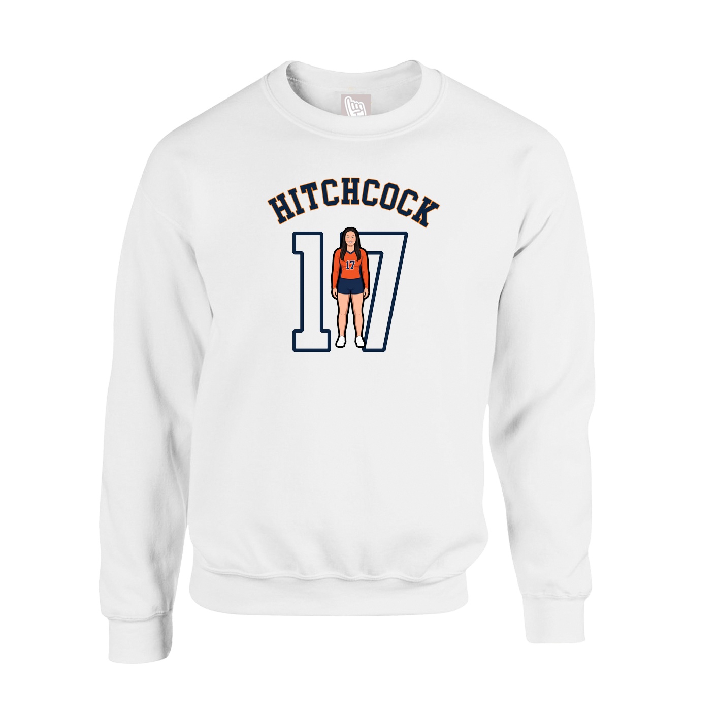 Fleece Crew — Shirsey Arch in White
