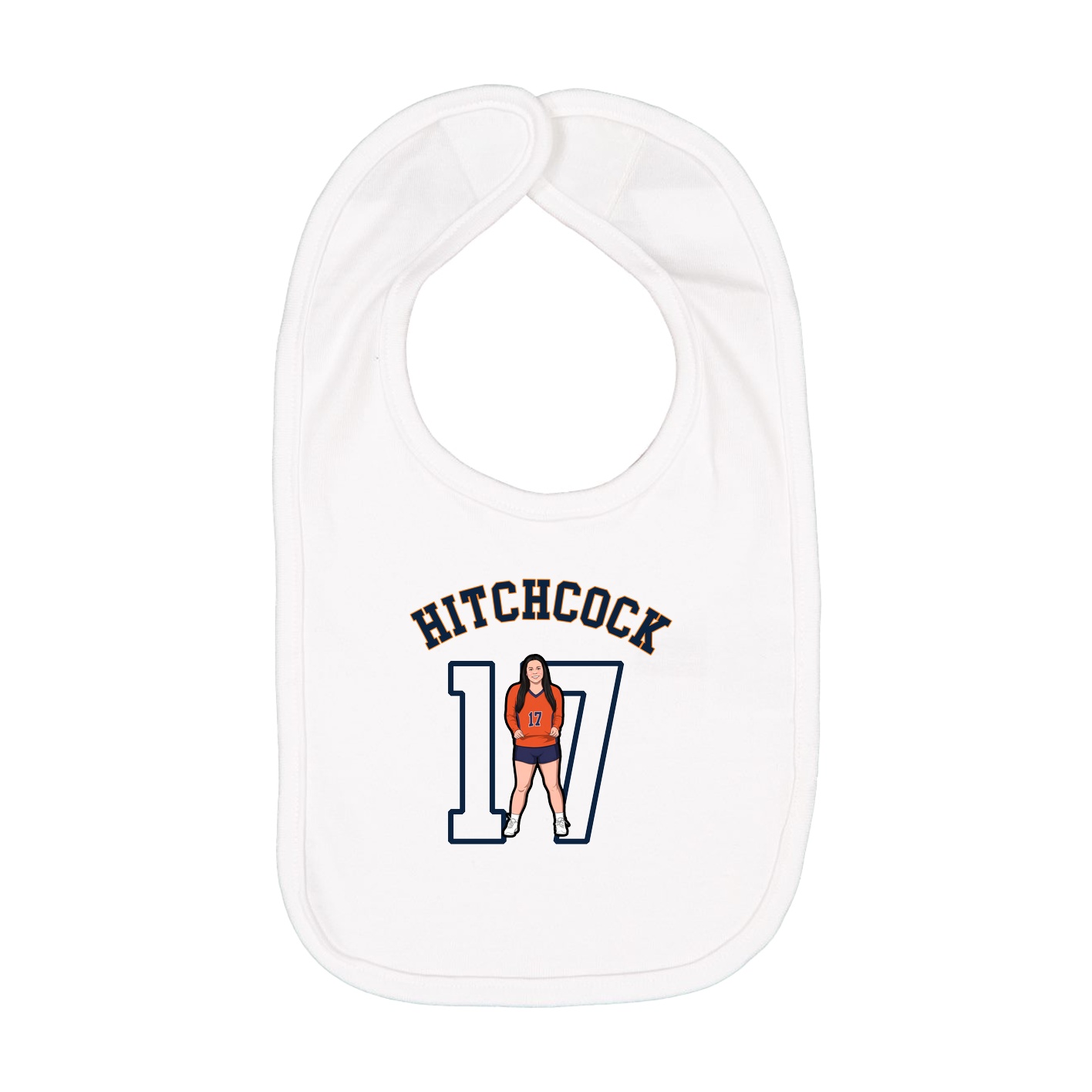 Infant Bib — Shirsey Arch in White