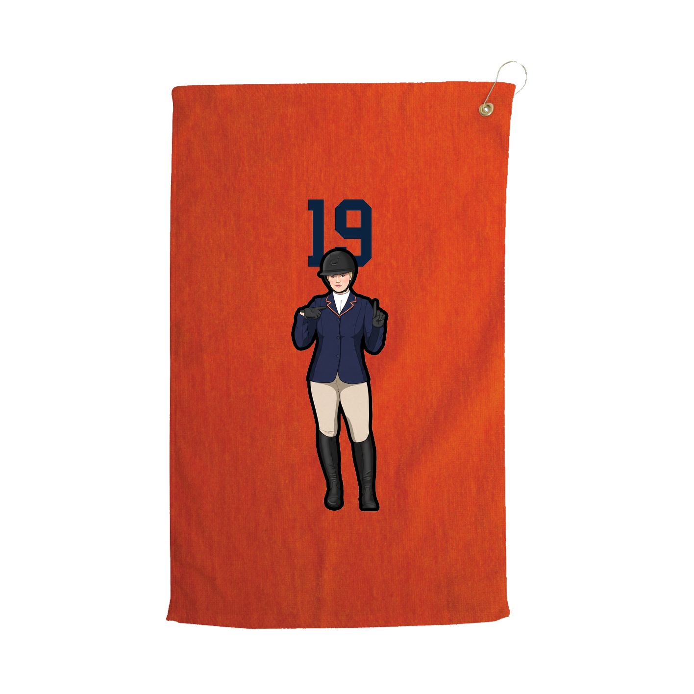 Golf Towel — Number Top in Orange