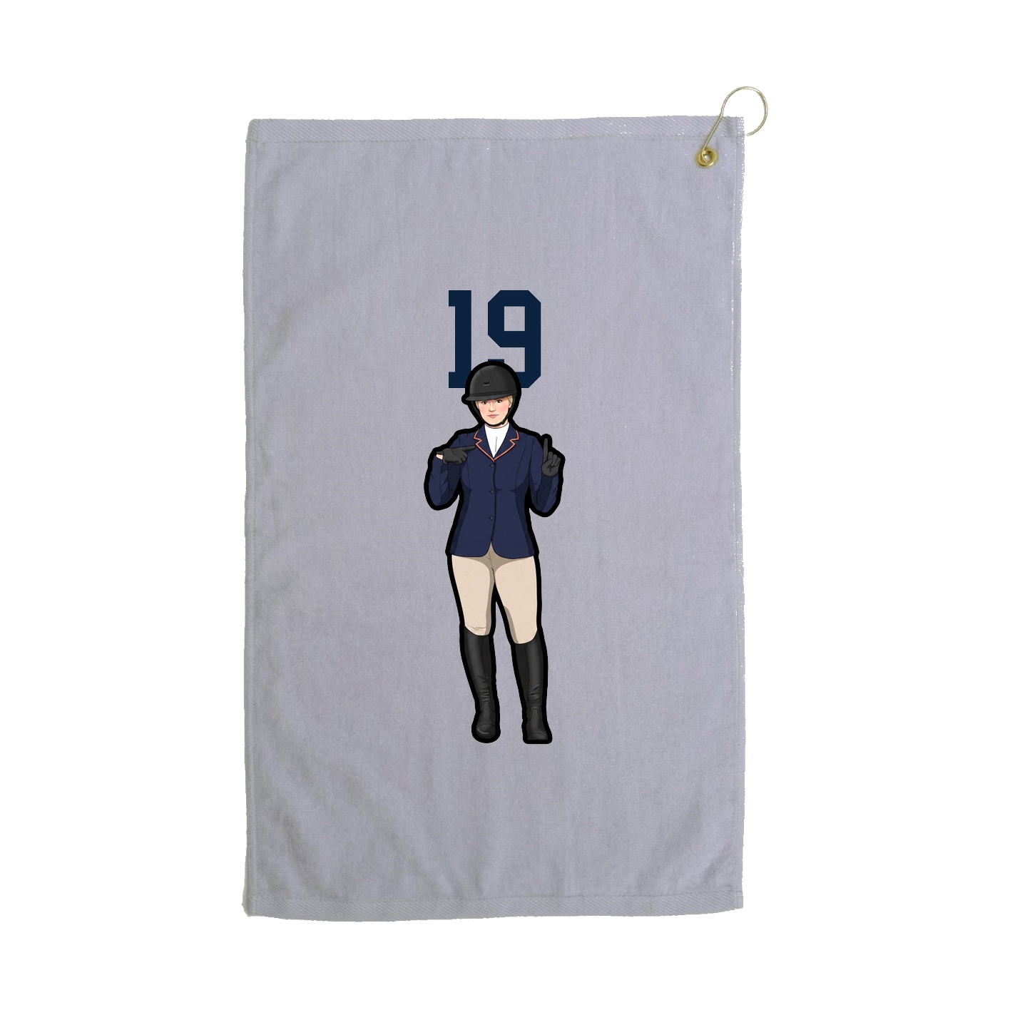 Golf Towel — Number Top in Grey