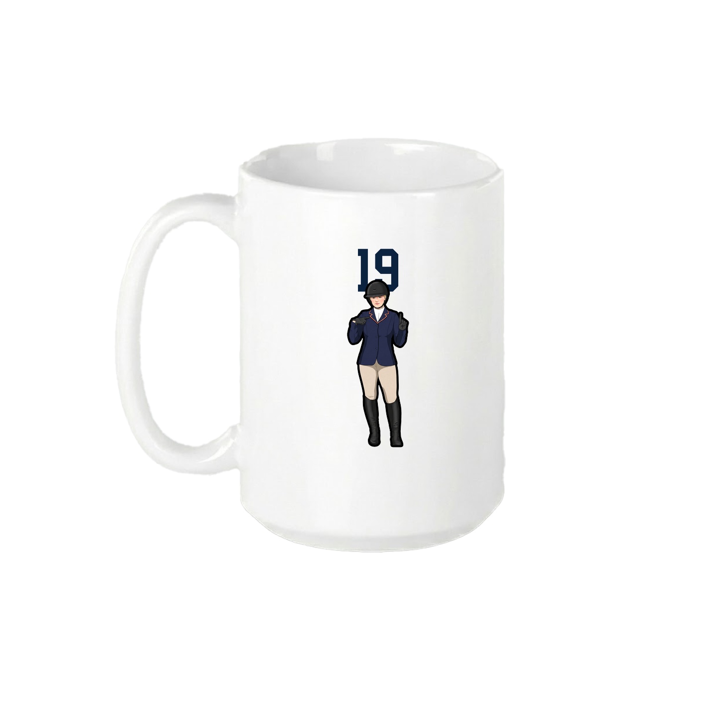 15oz Coffee Mug — Number Top in White