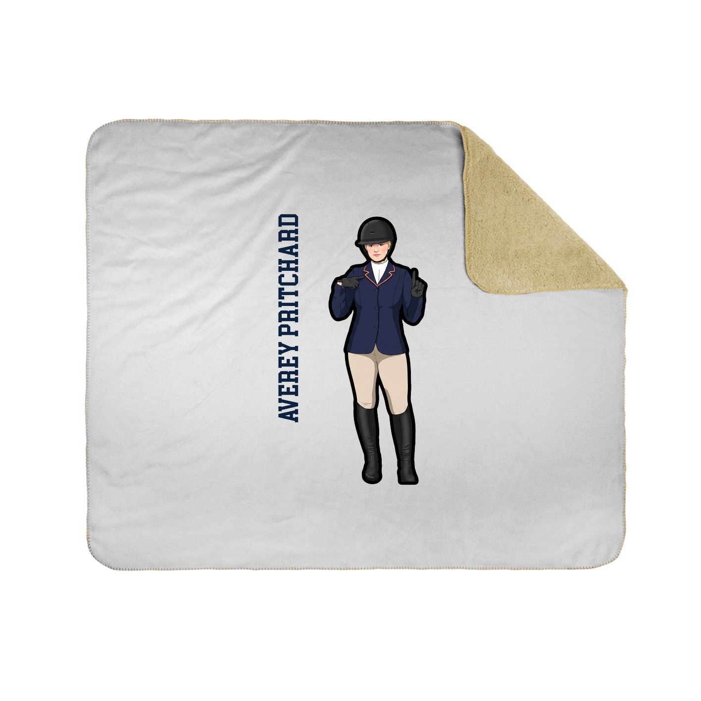 Throw Blanket — Name Vertical in White