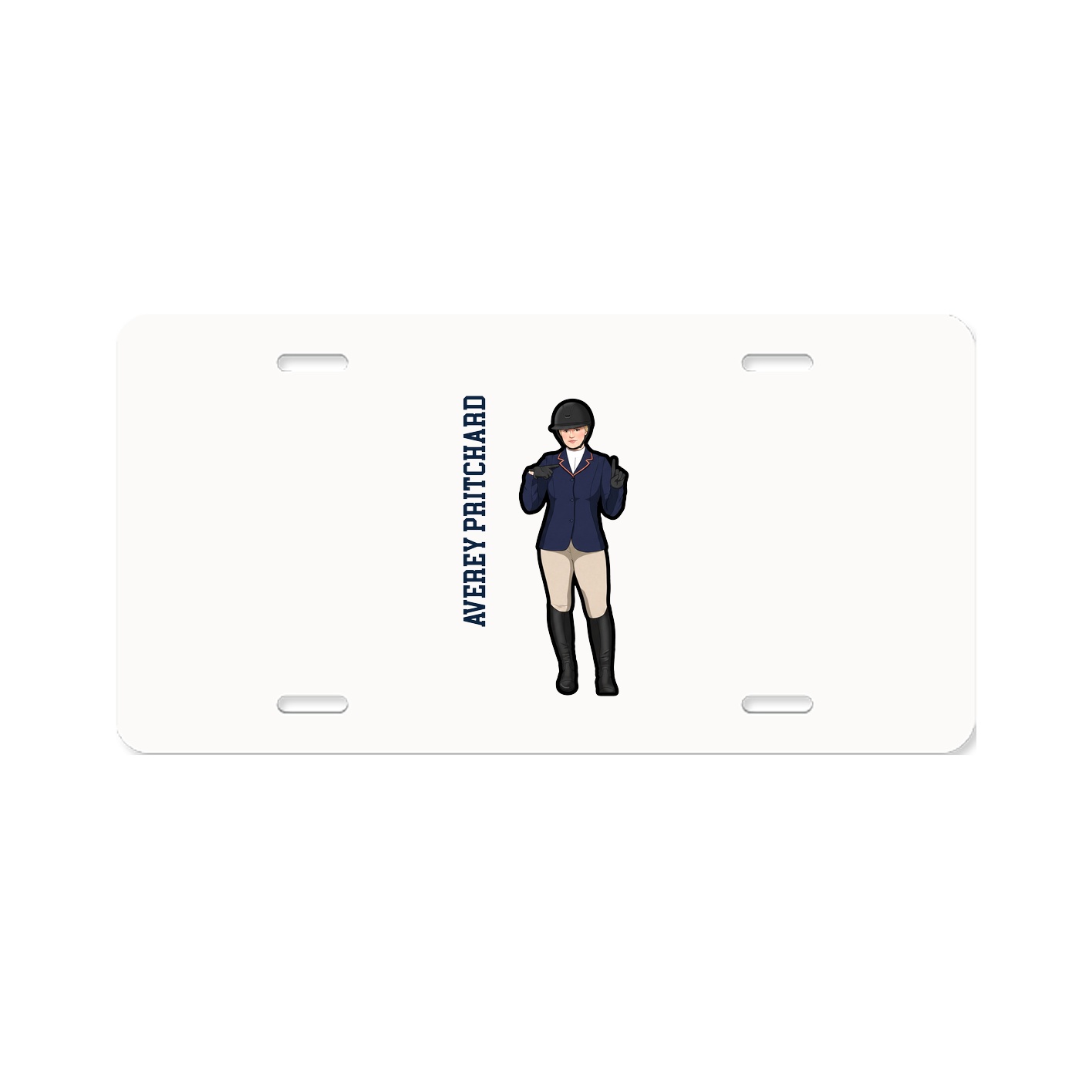 License Plate — Name Vertical in Classic