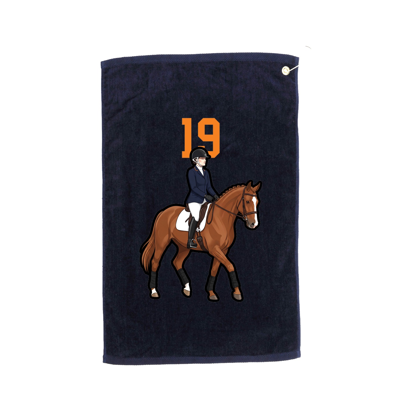 Golf Towel — Number Top in Navy