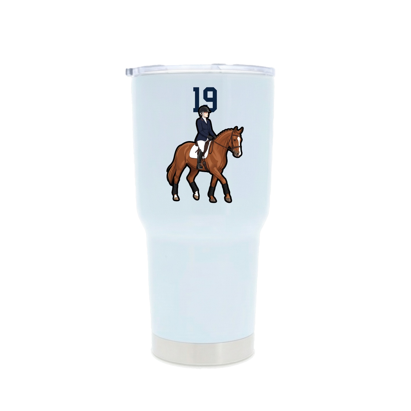 30oz Stainless Steel Tumbler — Number Top in White