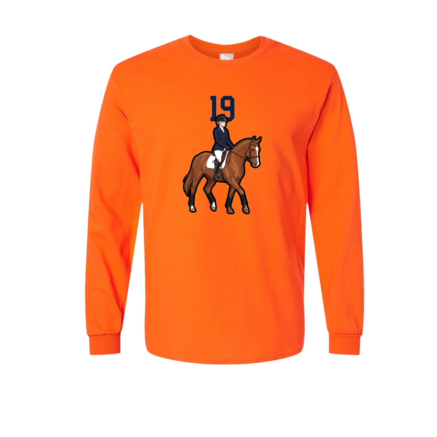 Long Sleeve Tee — Number Top in Orange