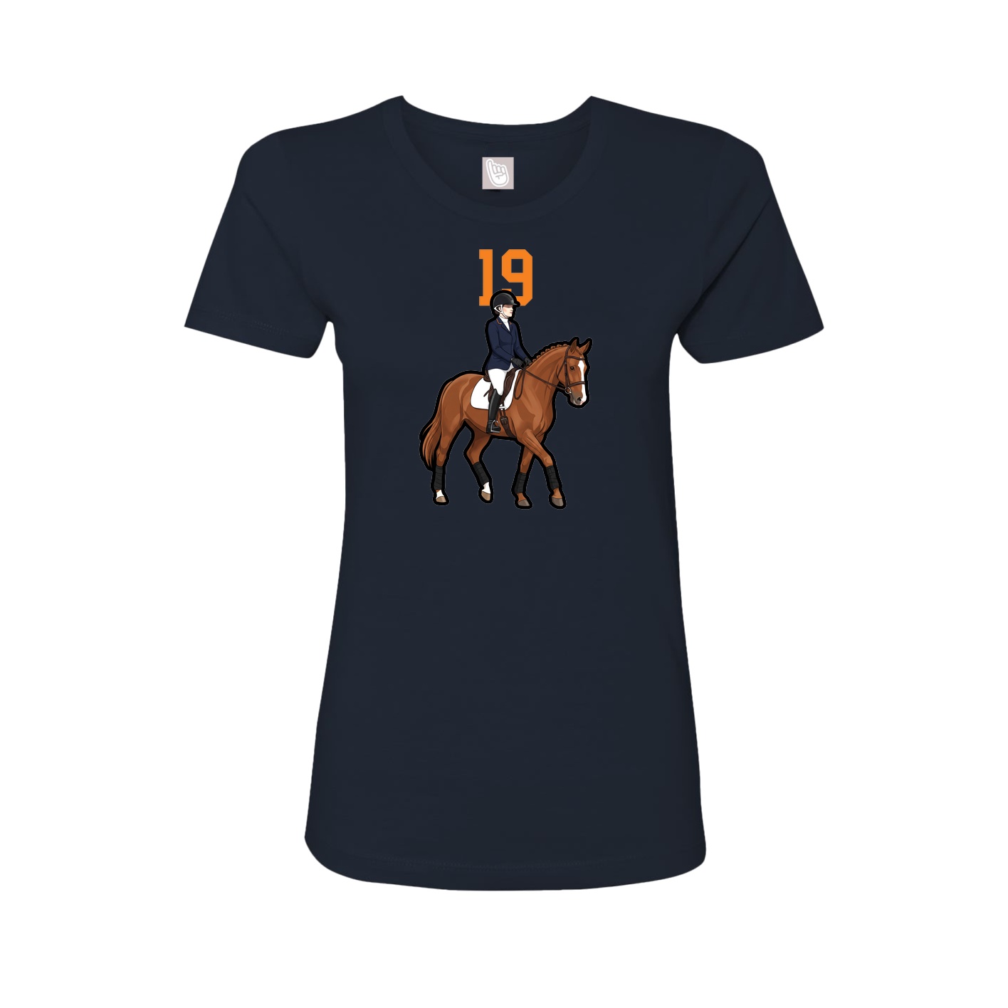 Fitted Women's Tee — Number Top in Navy
