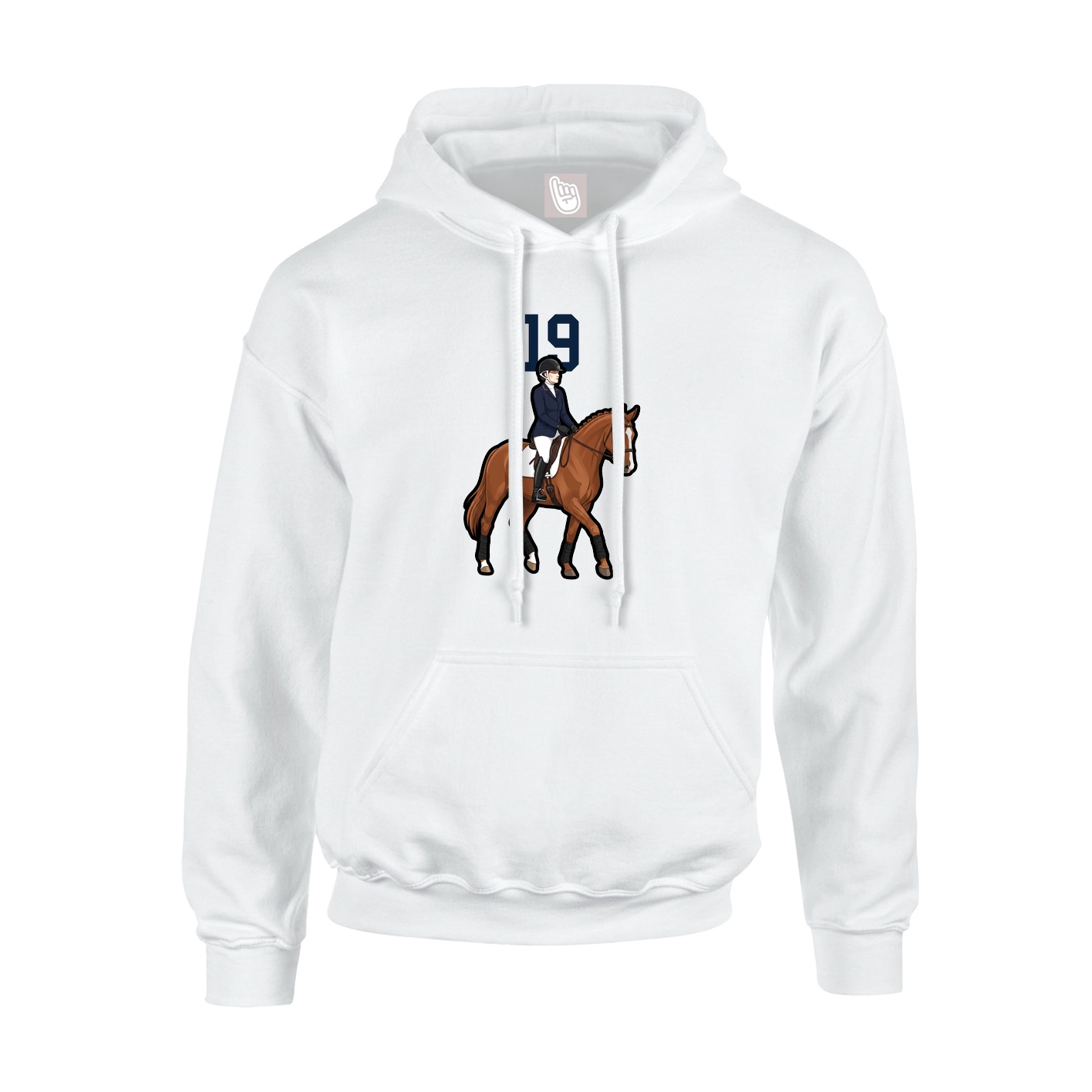 Youth Hoodie — Number Top in White
