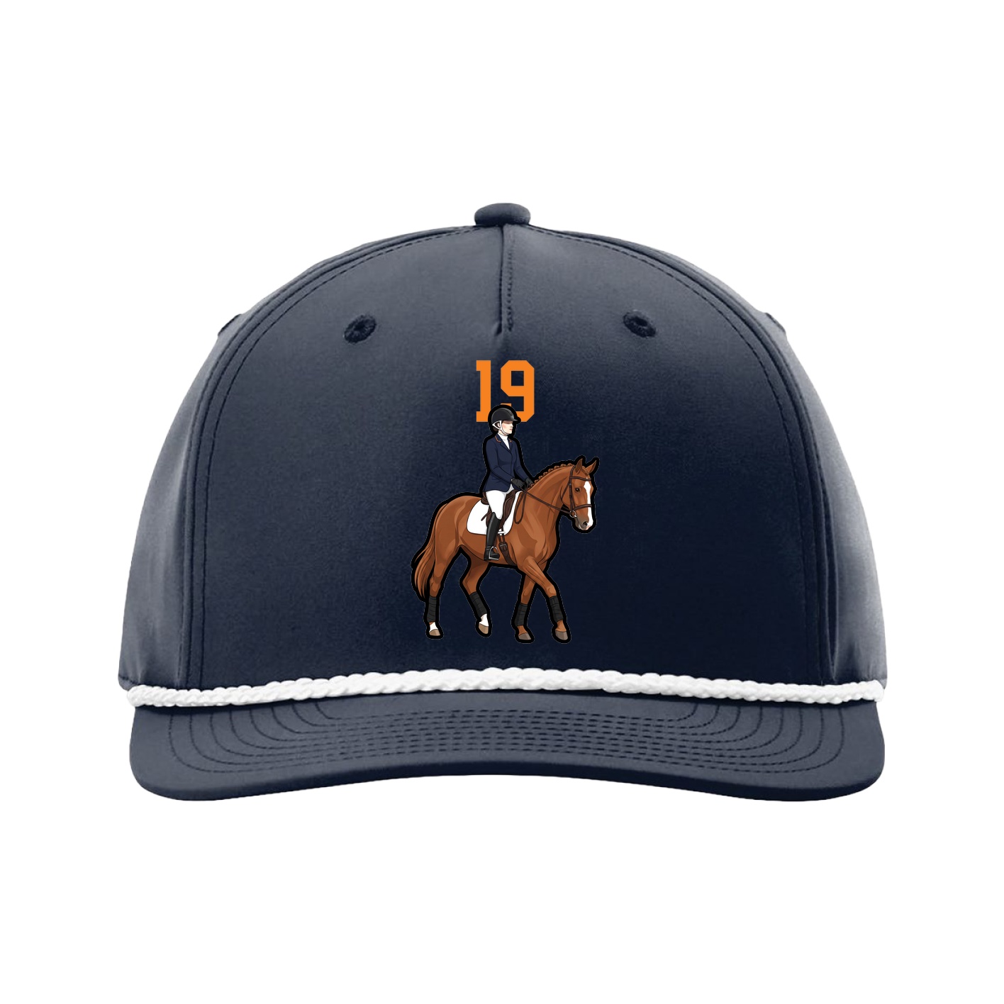 Five-Panel Classic Rope Cap — Number Top in Navy