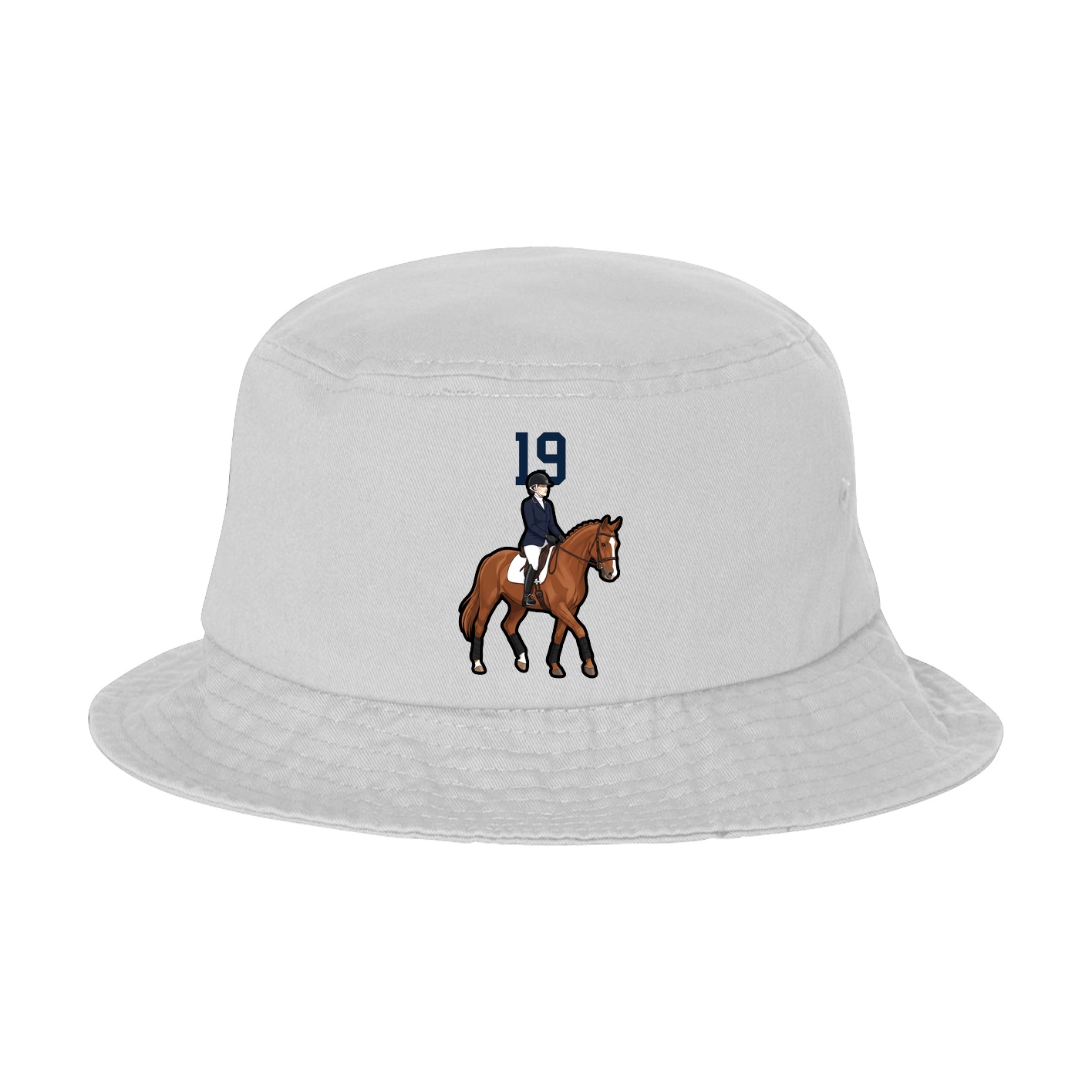 Bucket Cap — Number Top in White
