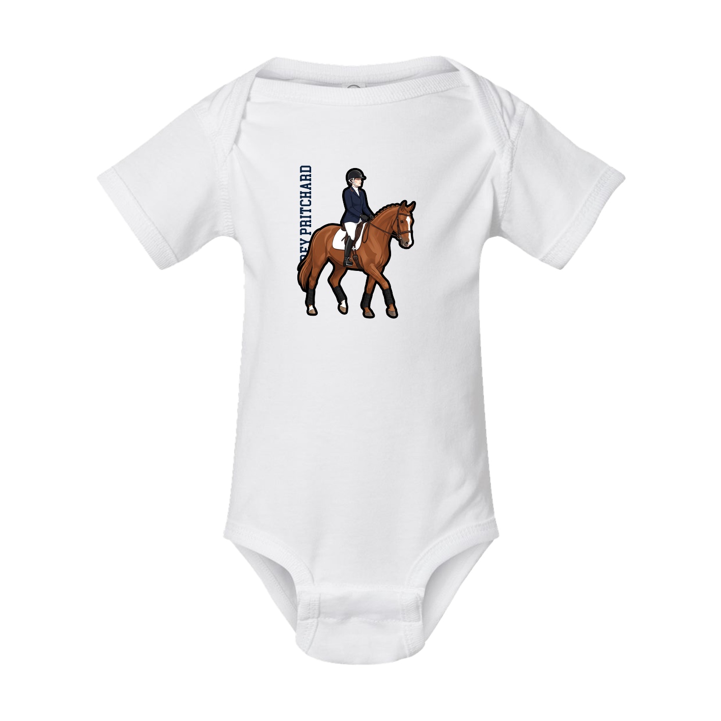 Baby Onesie — Name Vertical in White