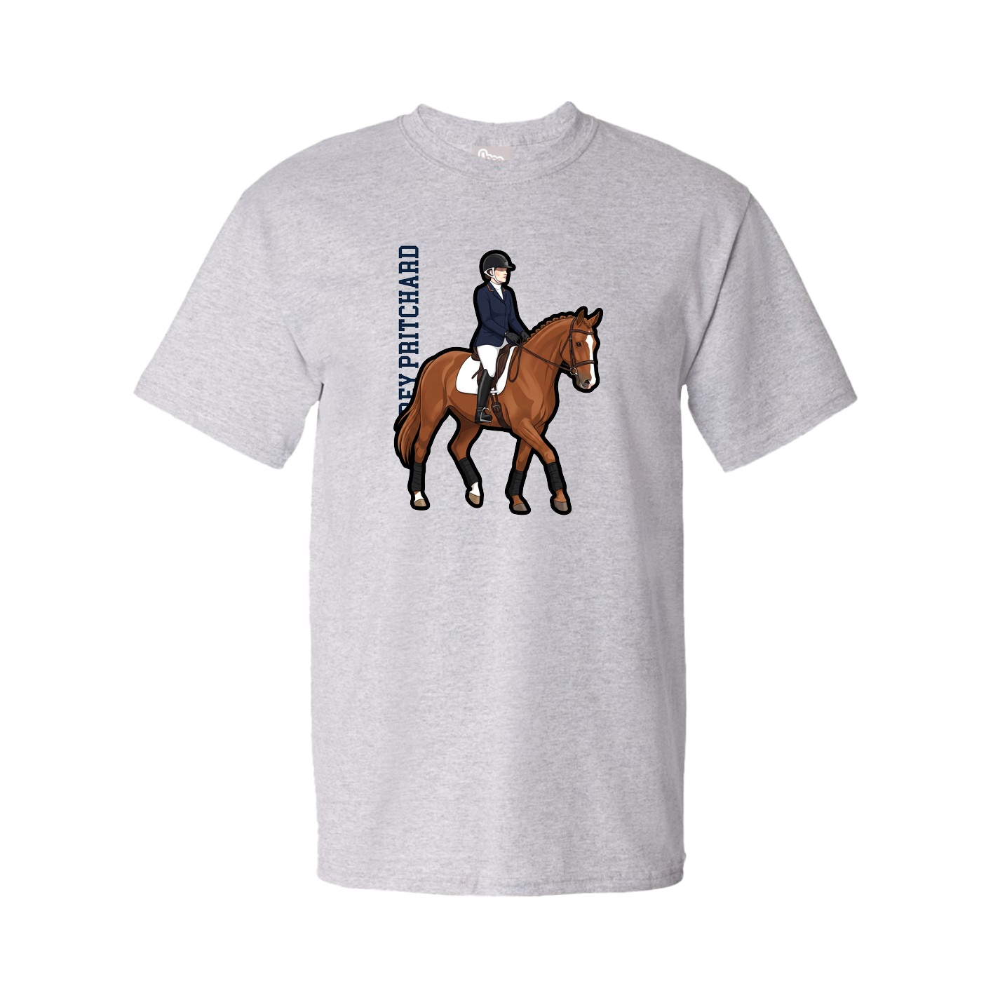 Youth Tee — Name Vertical in Grey