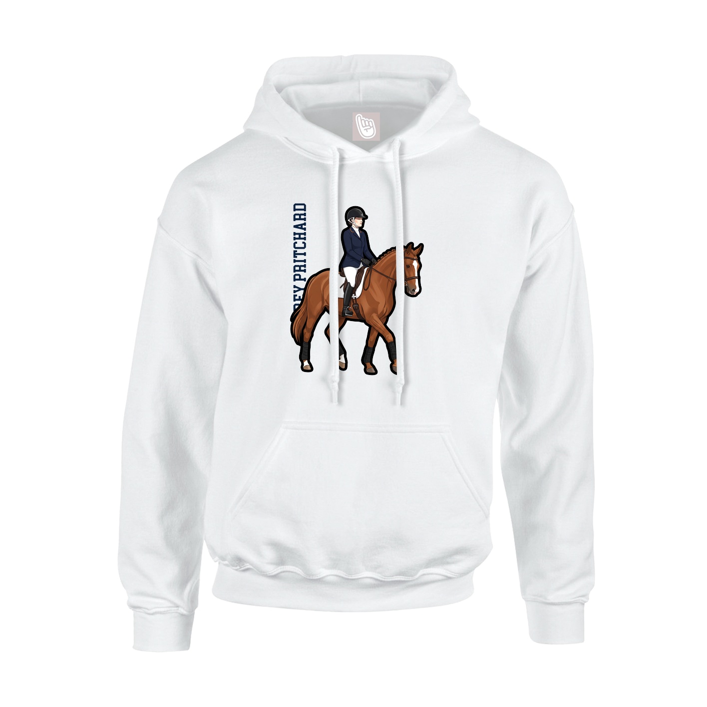 Hoodie — Name Vertical in White