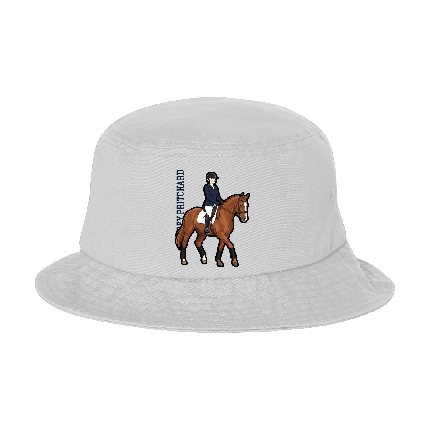 Bucket Cap — Name Vertical in White