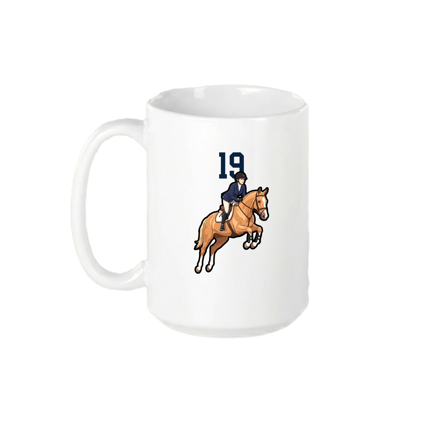 15oz Coffee Mug — Number Top in White