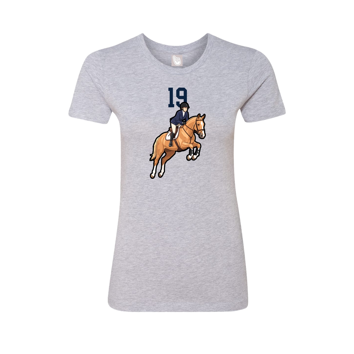 Fitted Women's Tee — Number Top in Grey