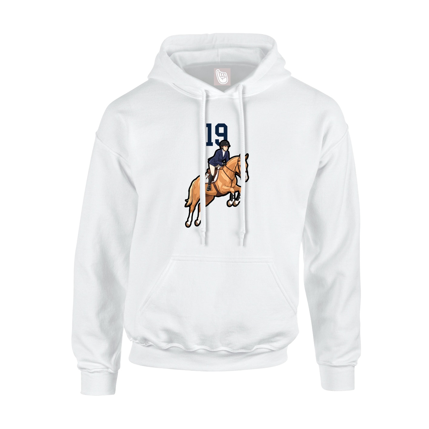 Youth Hoodie — Number Top in White