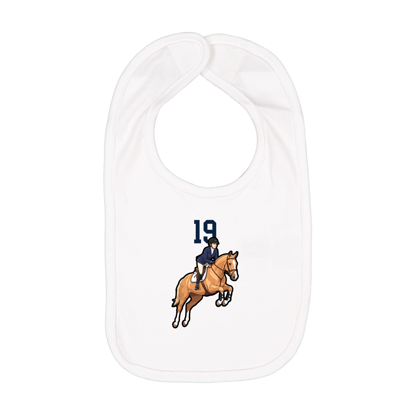 Infant Bib — Number Top in White
