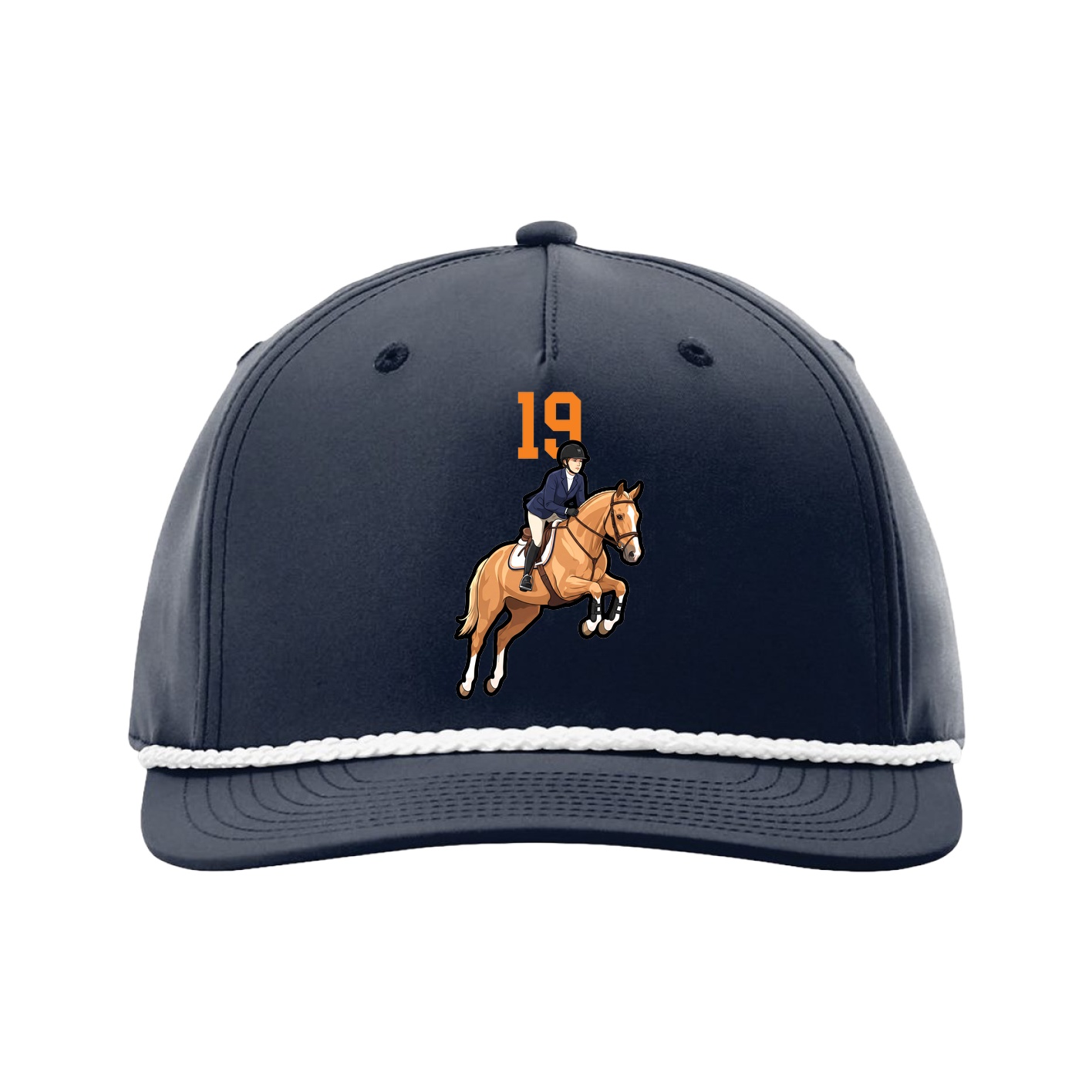 Five-Panel Classic Rope Cap — Number Top in Navy