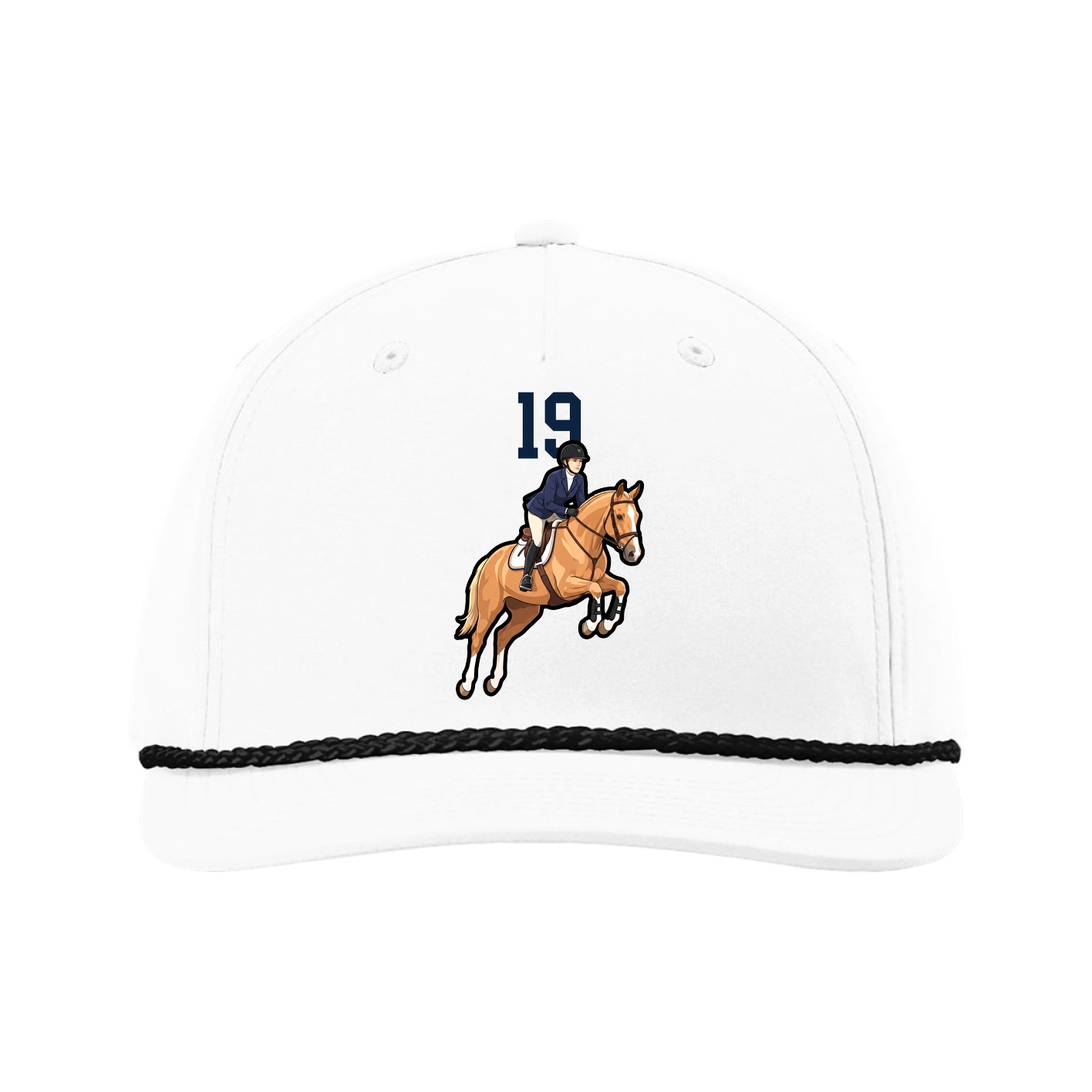 Five-Panel Classic Rope Cap — Number Top in White