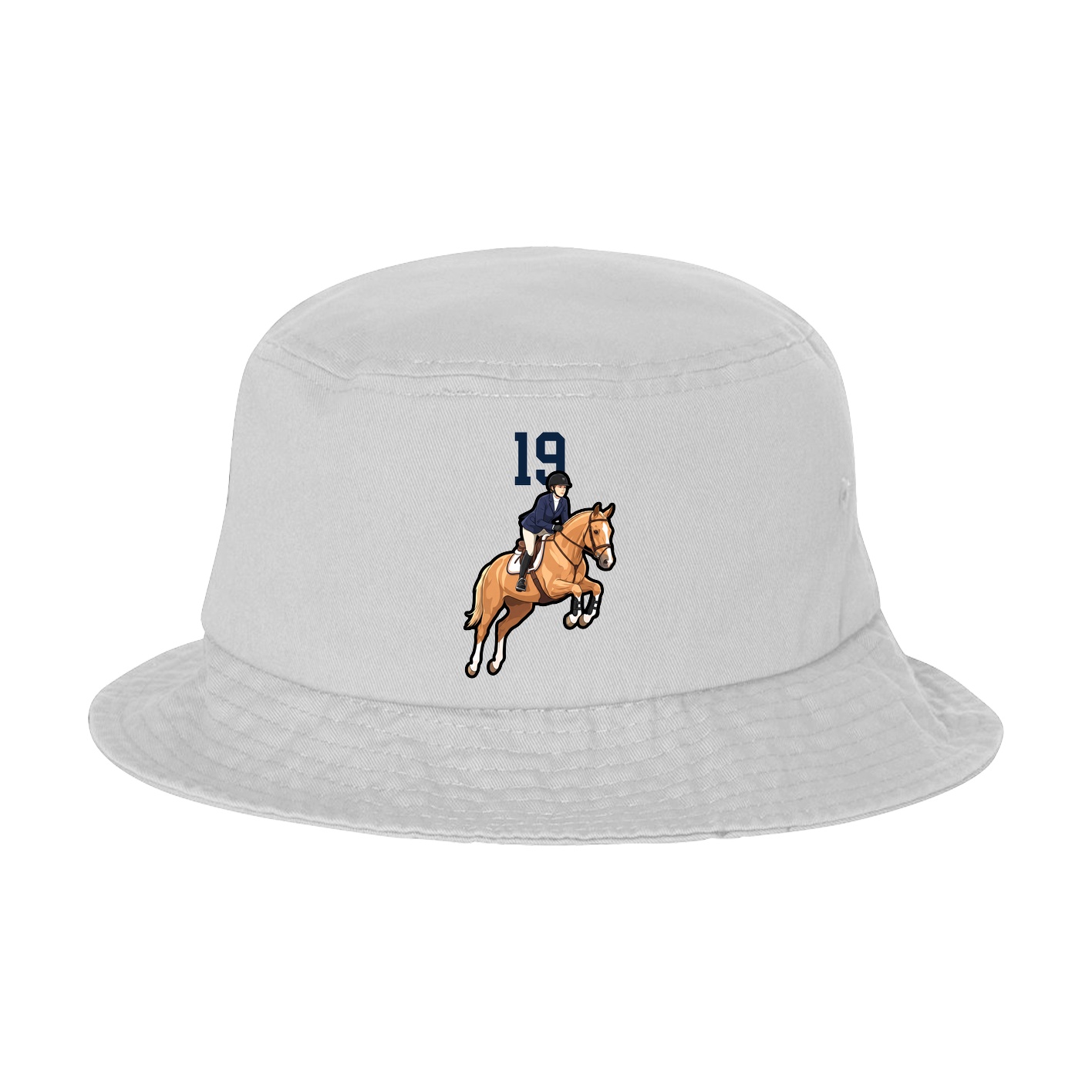 Bucket Cap — Number Top in White