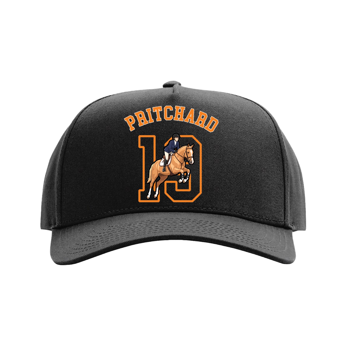Full Fabric Five-Panel Champ Cap — Shirsey Arch in Black