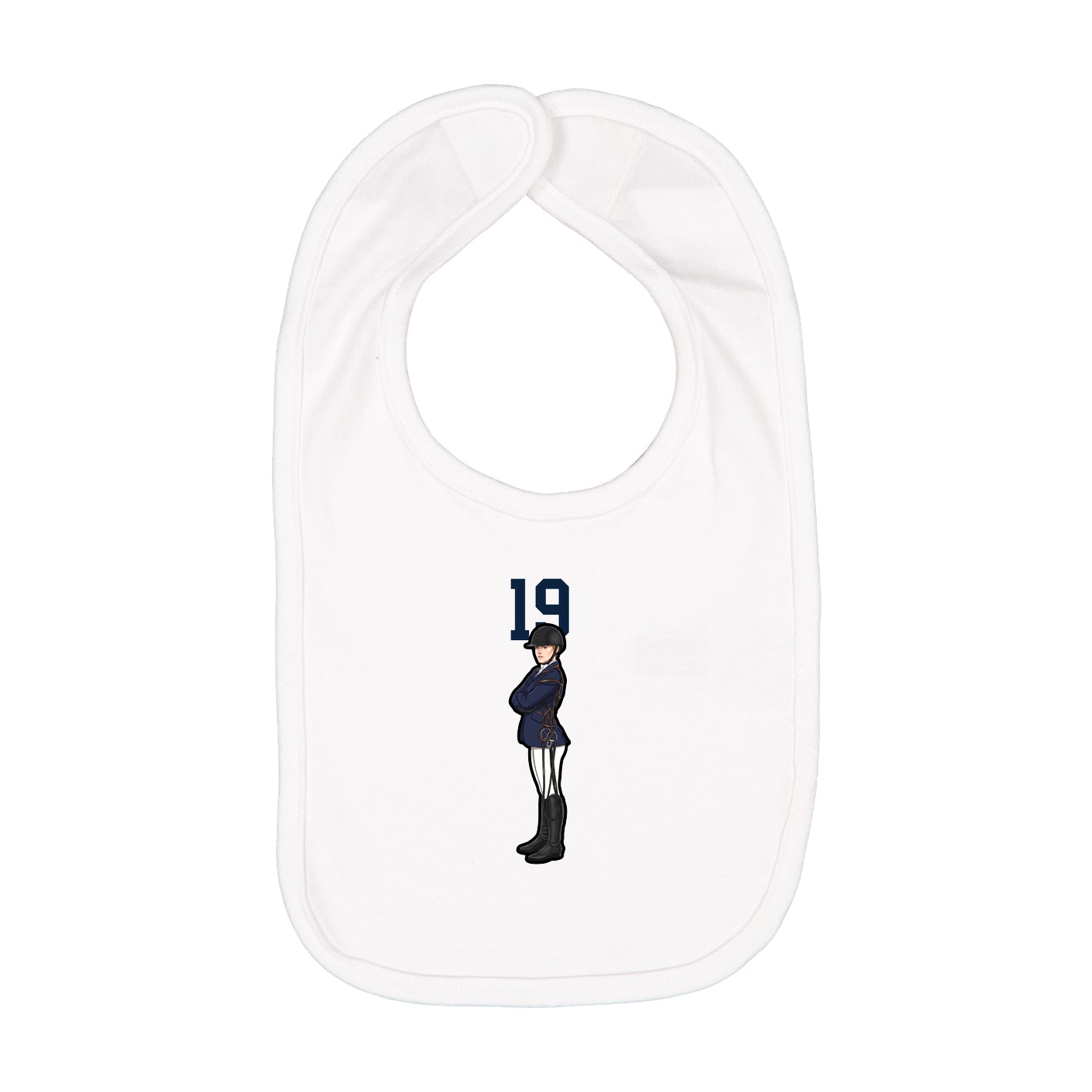 Infant Bib — Number Top in White