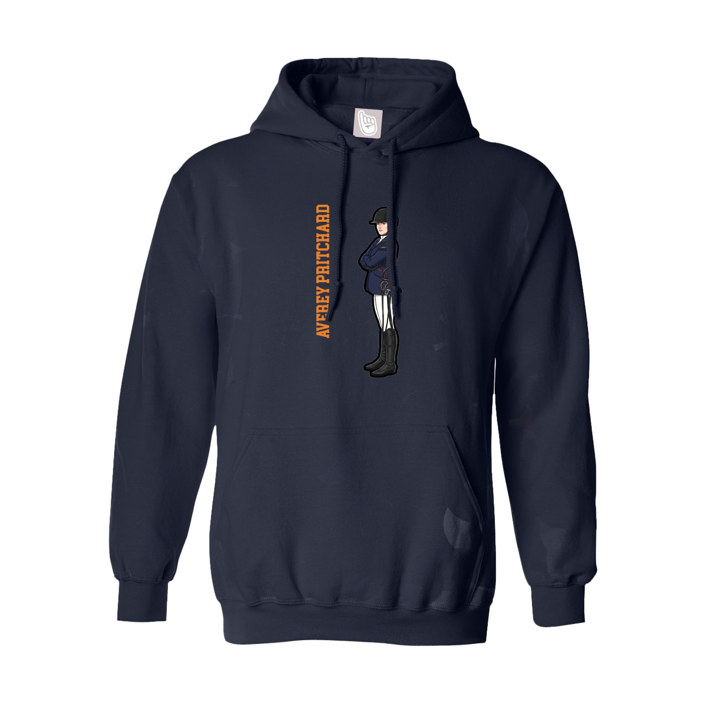 Youth Hoodie — Name Vertical in Navy